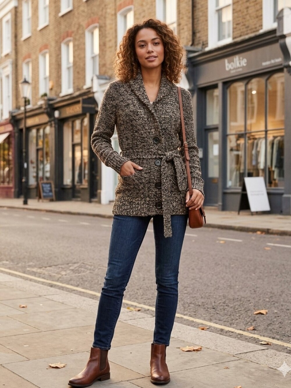 Jones New York Sport Belted Button Cardigan Sweater